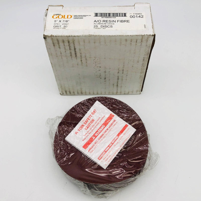 Carbo Gold 77696000142 Fiber Sanding Discs 5" x 7/8" Aluminum Oxide 80 Grit 25pk 1