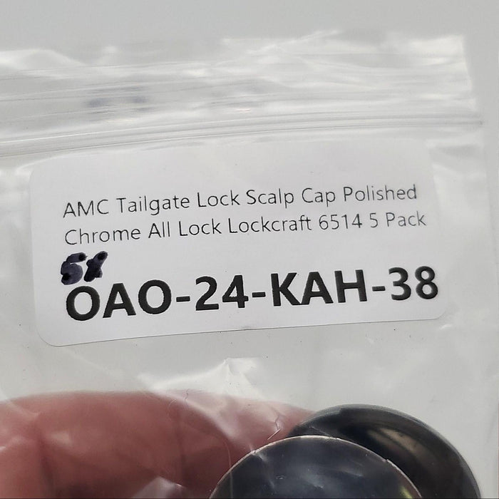 AMC Tailgate Lock Face Caps Polished Chrome Lockcraft RP6514 Pack of 5 4