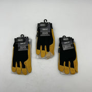 Ironcat 86350 Cowhide Leather Gloves Large Hvy Duty Mechanics Hook Loop 3 Pairs 8