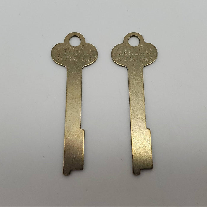 2x Diebold Flat Steel Key Blanks 0.055" T x 0.375" W Safe Deposit Box 3