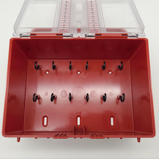 Brady 50937 Portable Group Lockout Box 12 Hooks Red 8.5" W x 7.5" H x 4.25" L 2