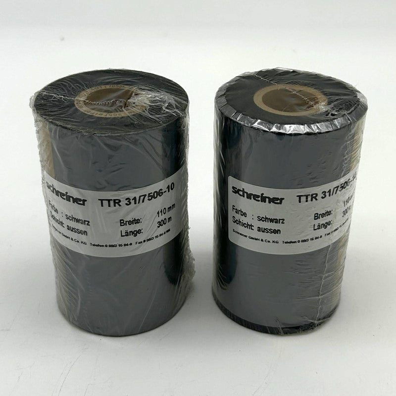 Schreiner TTR 31/7506-10 Thermal Transfer Ribbon 110mm x 300m Lot of 2 Rolls 1