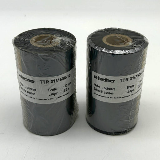 Schreiner TTR 31/7506-10 Thermal Transfer Ribbon 110mm x 300m Lot of 2 Rolls 1