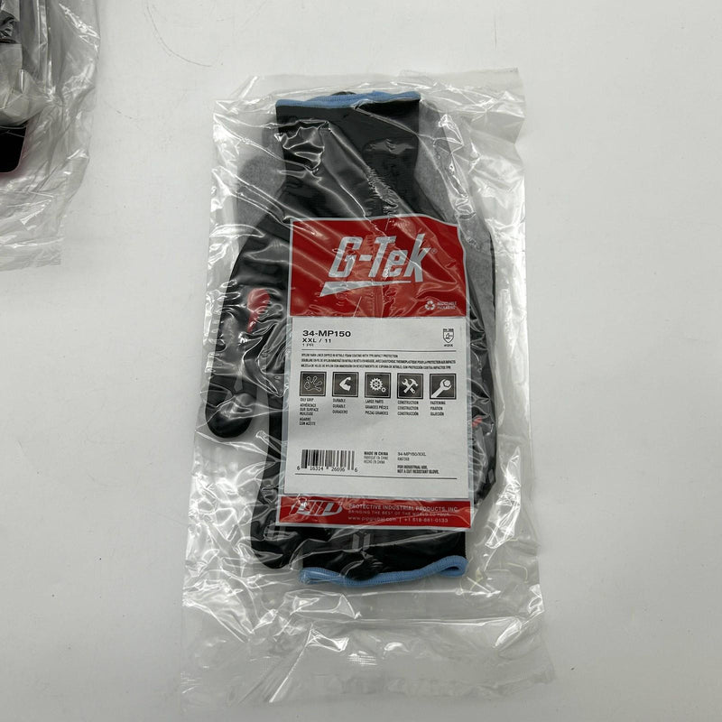 PIP G-Tek Impact 34-MP150 Gloves Size 2XL 15G Black Nylon Shell with TPR 6 Pairs 4