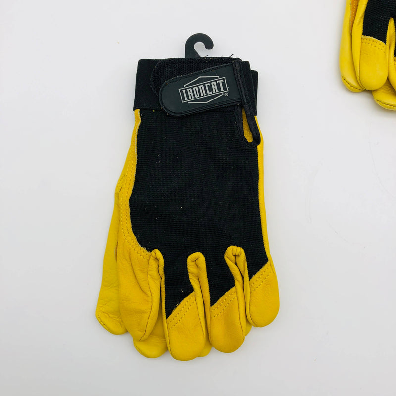 Ironcat 86350 Cowhide Leather Gloves Small Hvy Duty Mechanics Hook Loop 3 Pairs 5