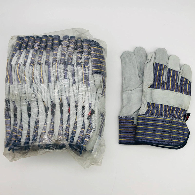 MCR Safety 1400 Split Leather Palm Work Gloves Size XL Safety Cuff 2.5"L 12 Pair 1