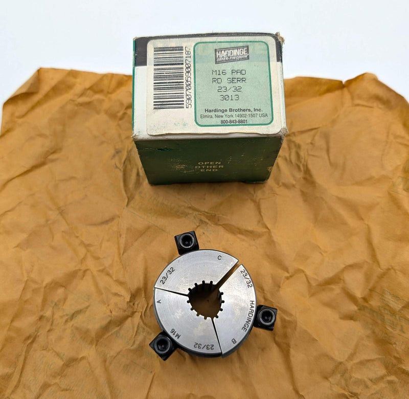 Hardinge M16 23/32" Round Serrated Collet Pads 3-Segment for M-Series Collet 1