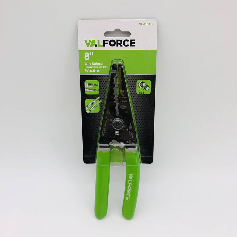 ValForce VFWS1412 Wire Stripper 8" Industrial Heavy Duty 12-14 AWG 12/2 14/2 7