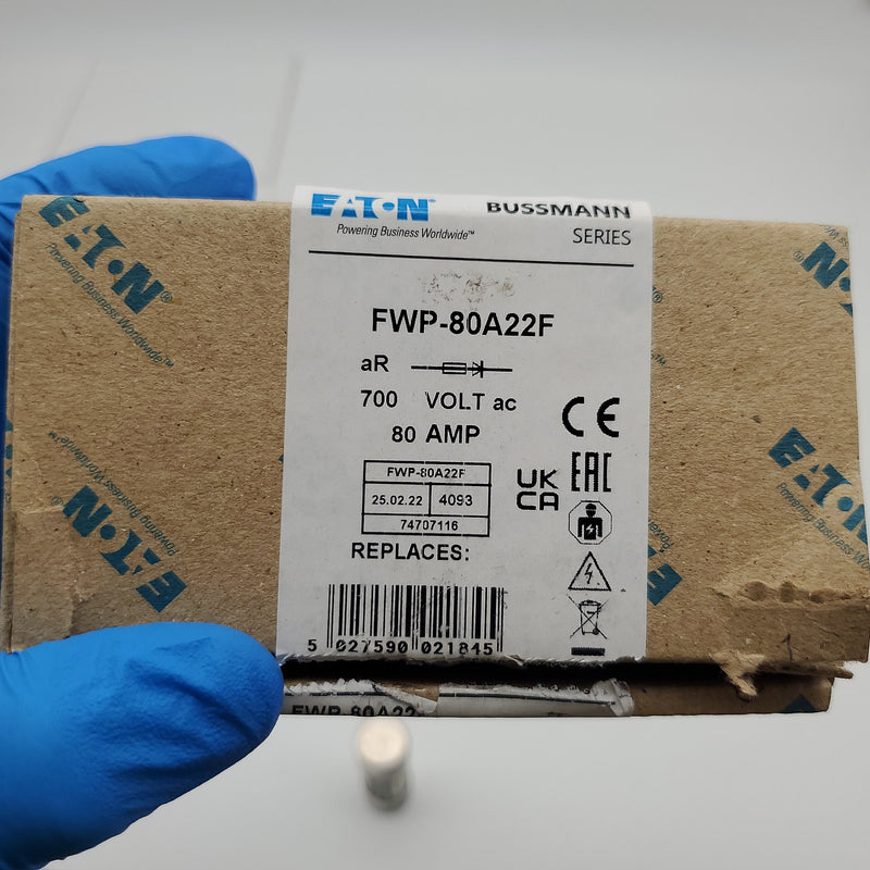 Bussmann FWP-80A22F Fast Acting Fuse 80A 700VDC High Speed Cylindrical Fuse 5
