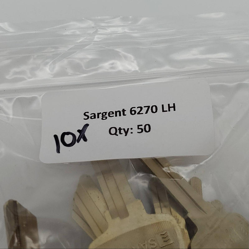 10 Sargent 6270 LH Key Blanks LH Keyway Nickel Silver 6 Pin NOS 4