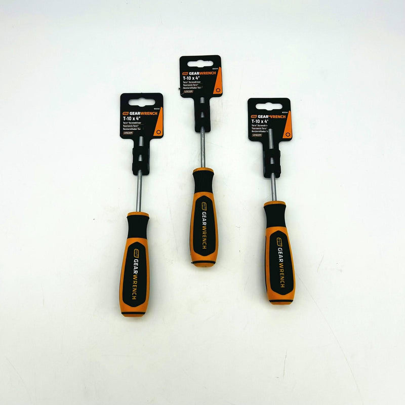 GearWrench 80024H Screwdriver Dual Material Mag T10x4 Torx Black Oxide Lot of 3 9