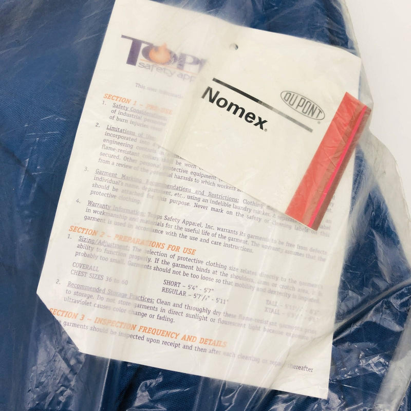 Topps Safety CO075515 Coveralls Size 50-R NOMEX IIIA Unlined Royal Blue RN 18353 5