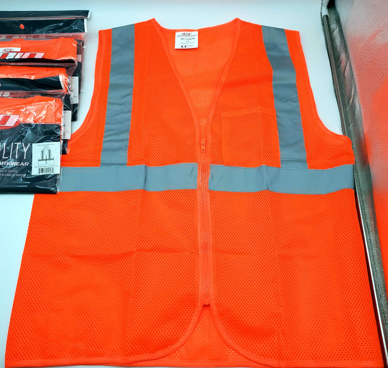 PIP Hi-Visibility Safety Vests Small / Medium Orange ANSI R 302-V100OR Pack of 5