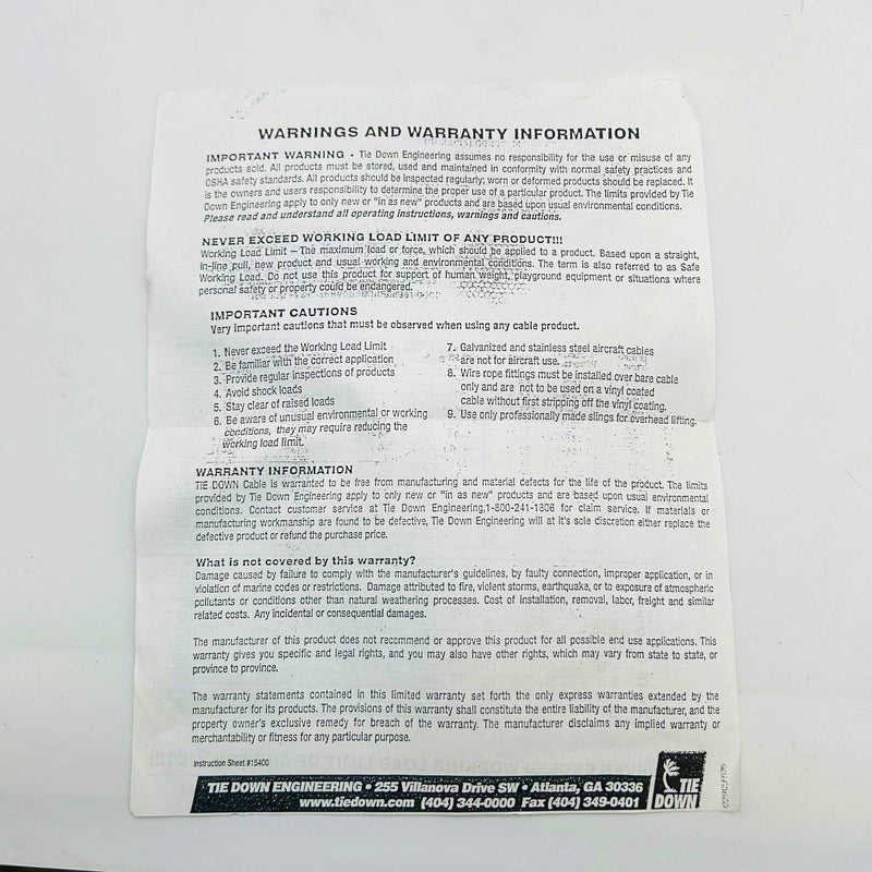 Tie Down Engineering 51070 Cable Galvanized Steel Wire 7x7 1/8" 340lb 500ft/Roll 3