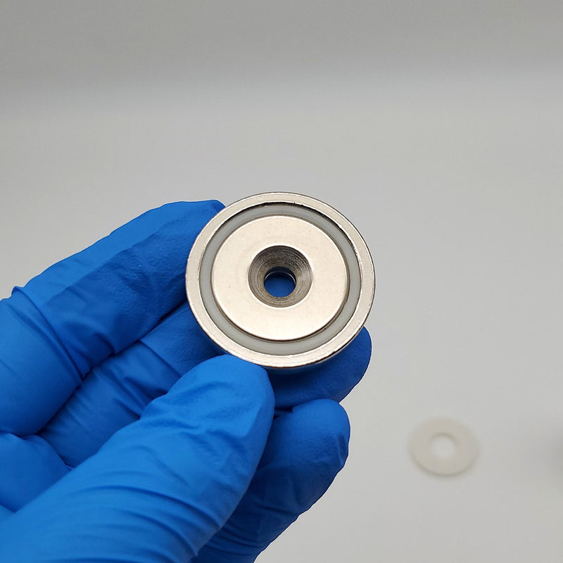 139LB Cup Magnets 1.5" Neodymium Holders 1.5" OD x 0.36" T 0.52" Hole Pack of 5 2