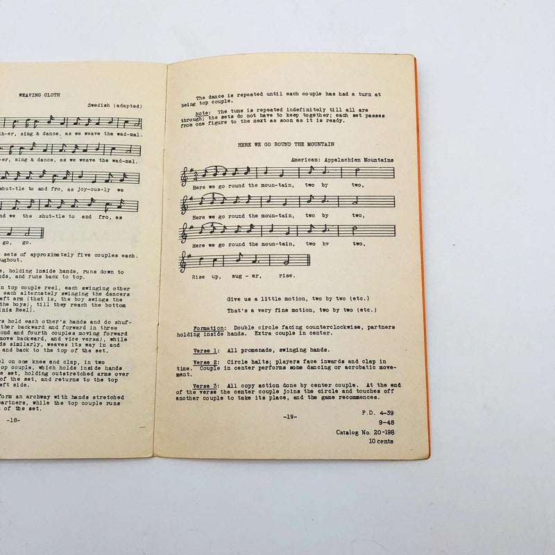1948 Girl Scouts Song Book Skip To My Lou 17 Singing Games Pan American Union DC 4