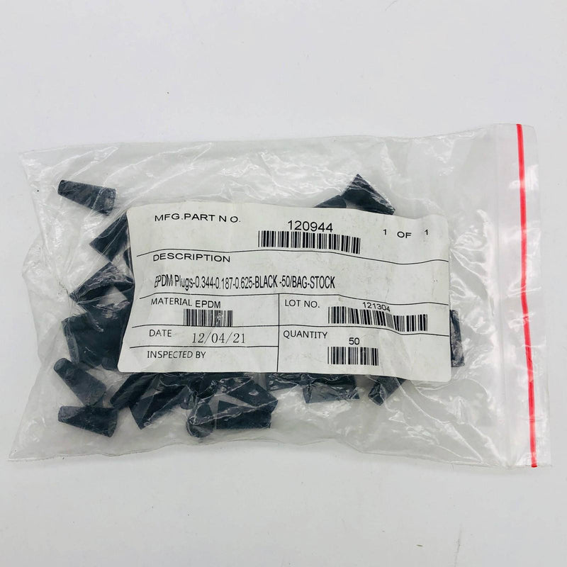 50x Stockcap 120944 EPDM Plugs 0.344-0.187-0.625 Black Mask Hole 1