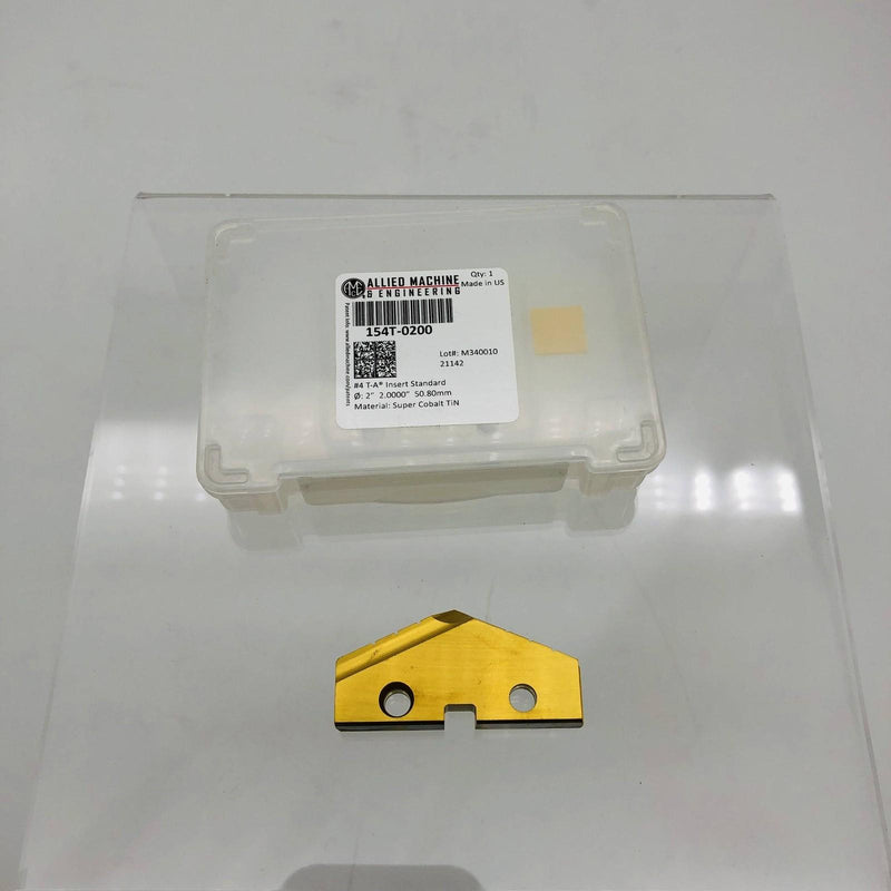Allied Machine 154T-0200 Spade Drill Insert 4 Series T-A Std Super Cobalt TiN 7