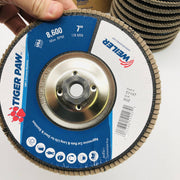 Weiler 51147 Flap Disc 7" Tiger Paw 60Z Grit 5/8-11 Arbor Hole Angled 10pk 3