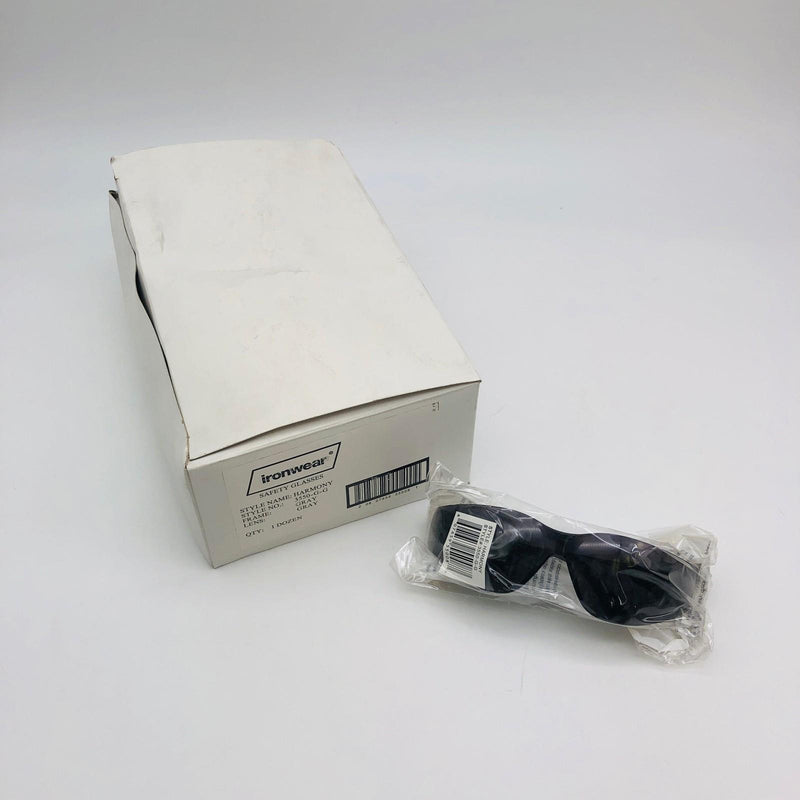 12x Ironwear 3550-G-G Safety Glasses Harmony Gray/Gray 1 Piece Lens Scratch Resi 7