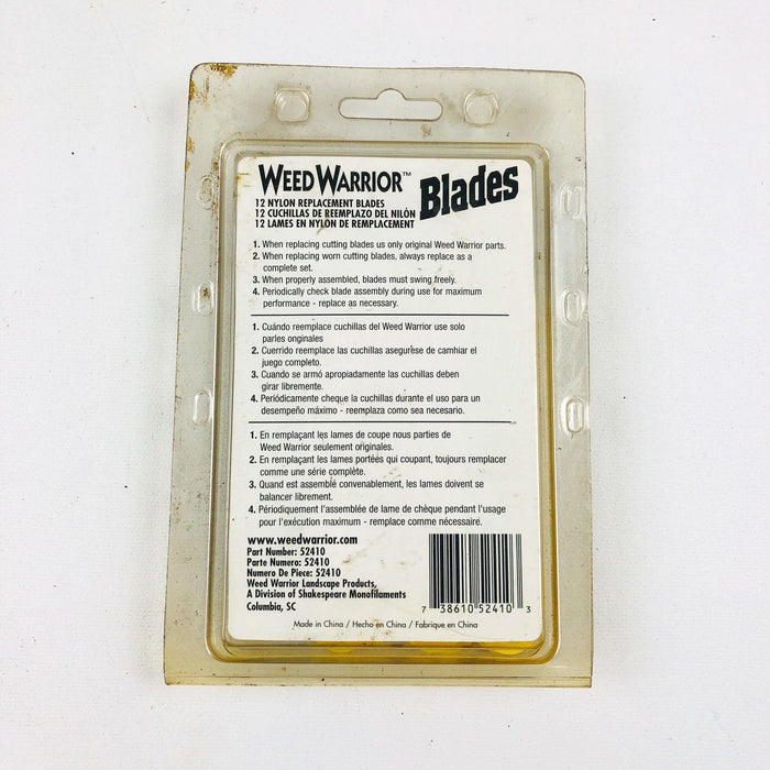 Weed Warrior 52410 Nylon Blades 12 Pack New Old Stock NOS Stens 390-142 3