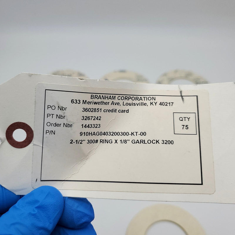 Garlock Blue-Gard 3200 Flat Ring Gaskets 2-1/2" Pipe 5-1/8" OD 1/8" Thick 5 Pack 4