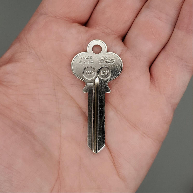10x Ilco 1119 / ER1 Key Blanks fits Some Earle / Reading Locks Nickel Plated NOS 1