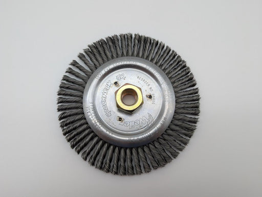 Weiler 6" Wirewheel Root Pass Brush .020" Steel Wire 5/8"-11 UNC Nut 09400 2