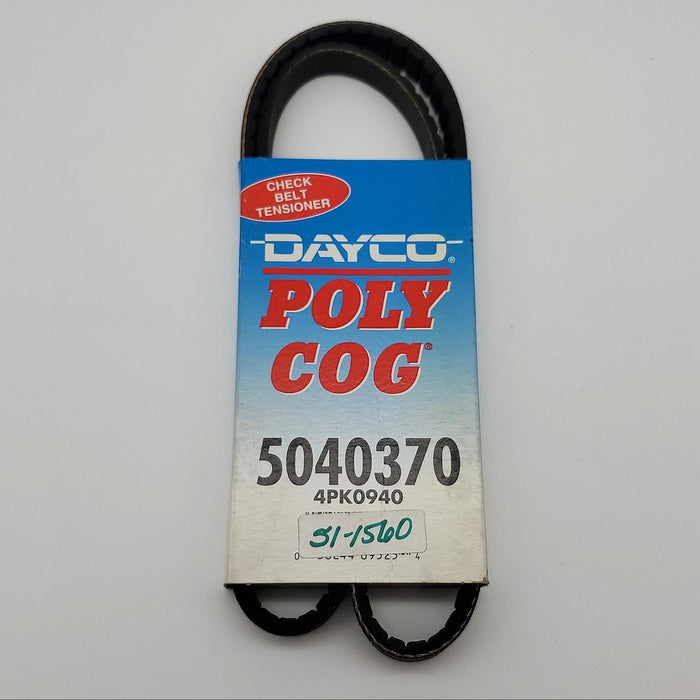 Dayco 5040370 Serpentine Belt 0.54" Width 37" Length 4 Rib Poly Cog 1