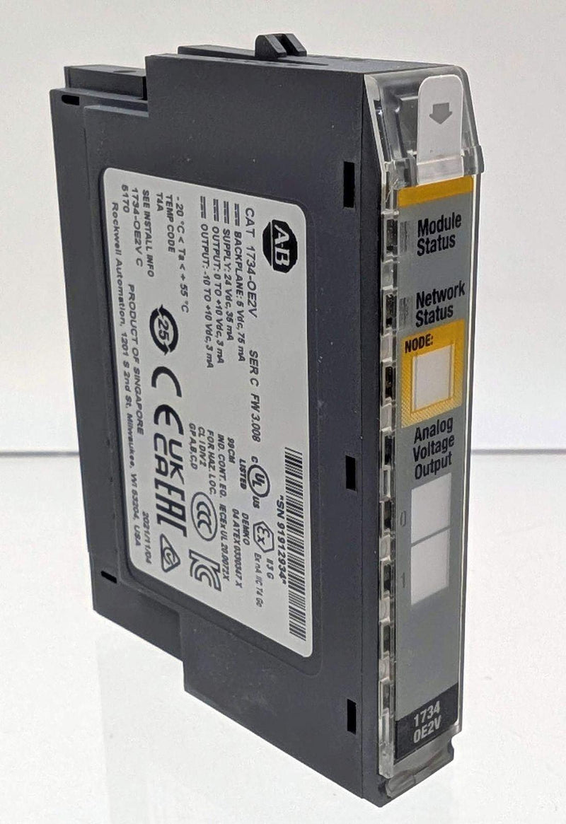 Allen Bradley 1734-0E2V 2 Point Analog Output Module 24 VDC DIN Rail Mount 1