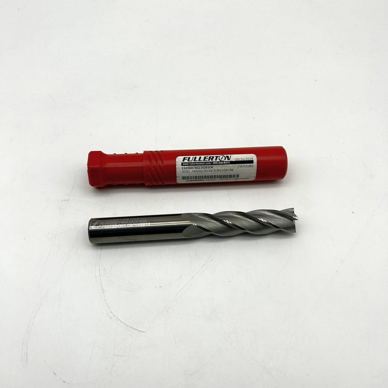 Fullerton E3200D740214261OE End Mill .7402 x 3.0 FL x 6.0 OAL 4FLEQ4736 3200 Srs 8