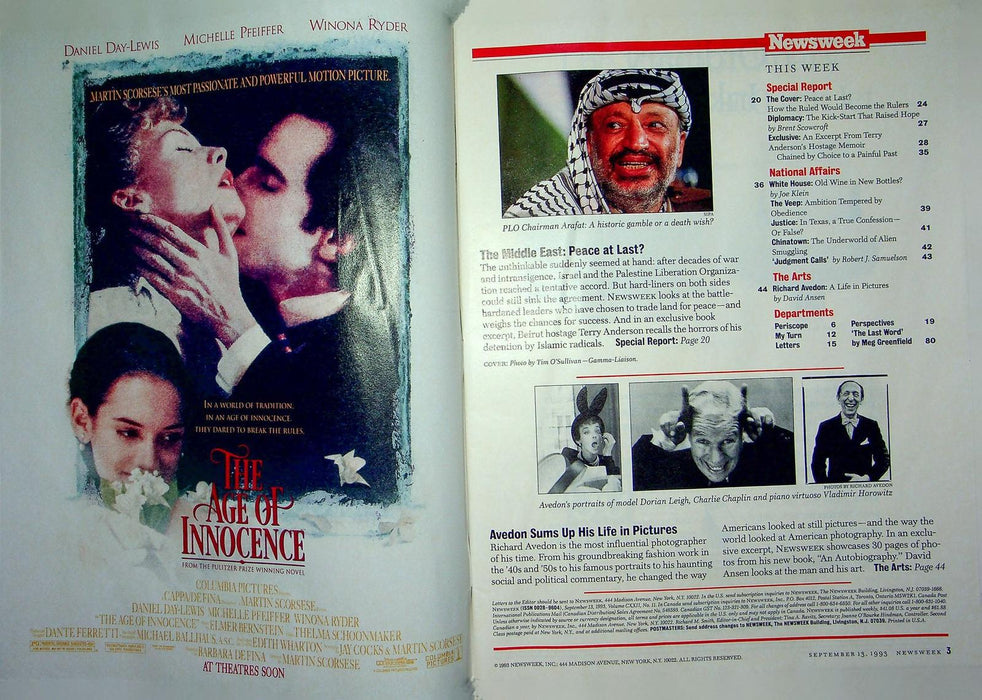 Newsweek Magazine September 13 1993 Yasir Arafat Yitzhak Rabin War Middle East 5