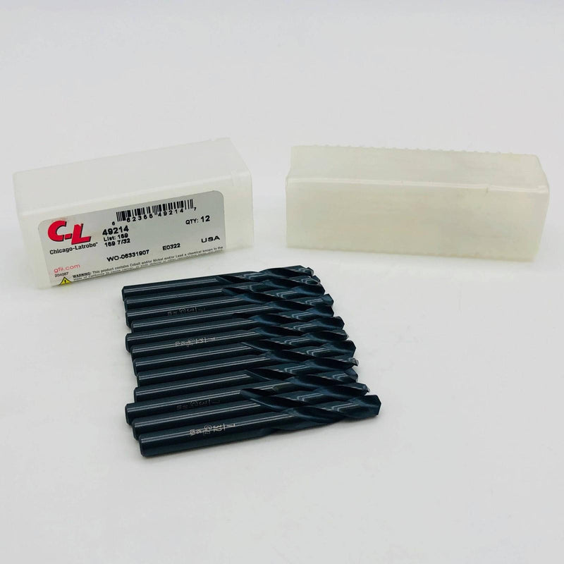 12x Chicago-Latrobe 49214 Drill Bit 7/32" 159 Heavy-Duty Screw Machine 2.3750" 1