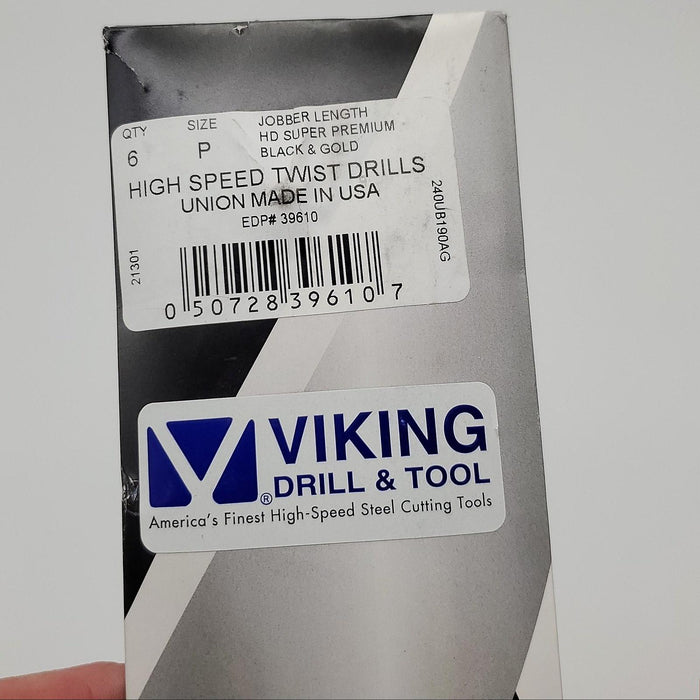 6x Viking Letter P Drill Bits 39610 135 Deg Split Point HSS Jobber Length 4-5/8" 5