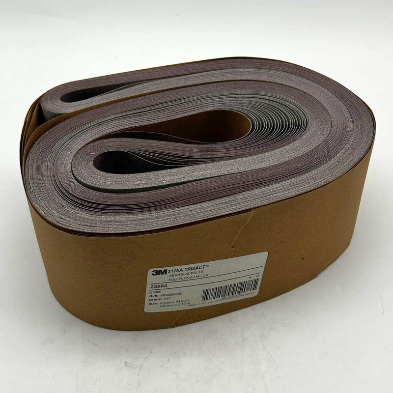 3M 217EA Trizact 23664 Cloth Belt A45 JE Grade 4in X 84in Fullflex AO 25pk 1