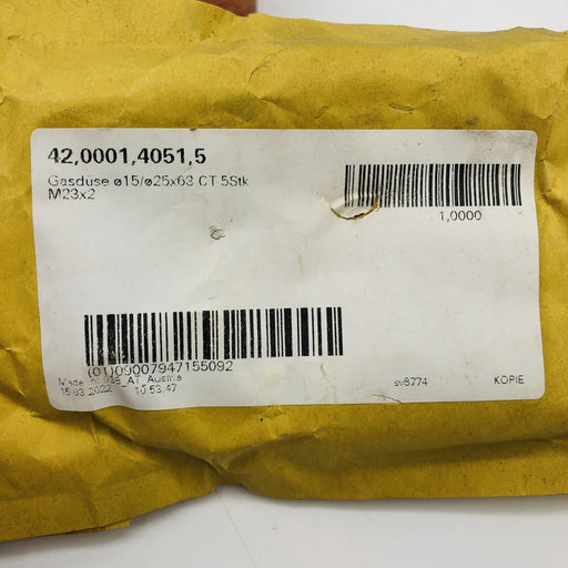 Fronius 42.0001.4051.5 Gas Nozzle 15/25X63 For Mig Welding Pack of 5 2