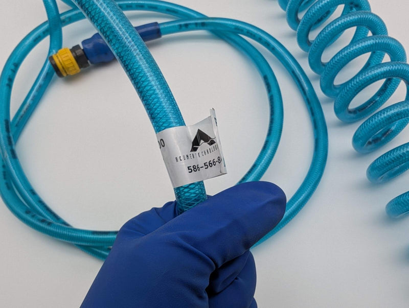 Acumen 3/8" Polybraid Air Hose 25ft 1/2" Push to Connect to 1/4" Hi Cupla Ace 5