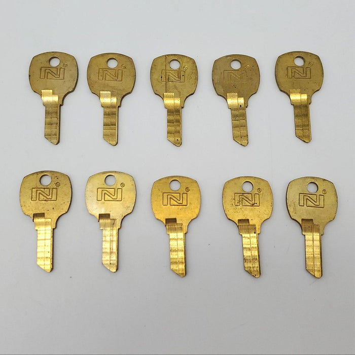 10x National D-8794 Key Blanks for Cabinet Locks Brass 5 Disc NOS 3