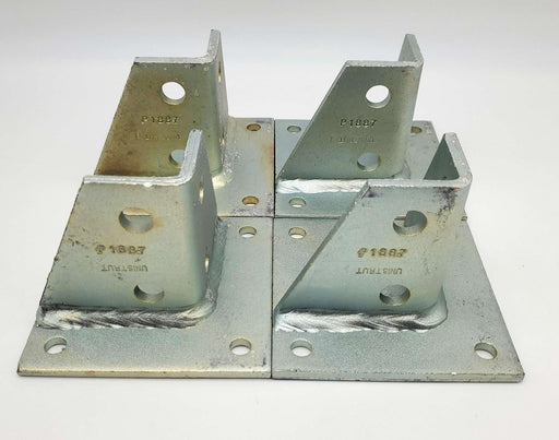 Unistrut P1887 Corner Post Bases 5" x 5" Base 1-5/8" Channel Width Pack of 4 1