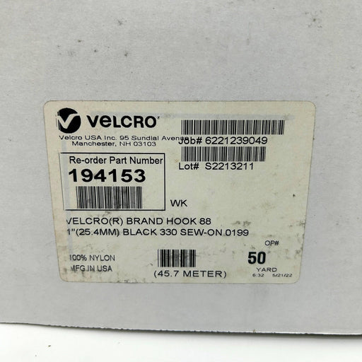 Velcro Brand 194153 Black Velcro Hook 88 1in X 50yd 330 Sew On 0199 1 Roll 2