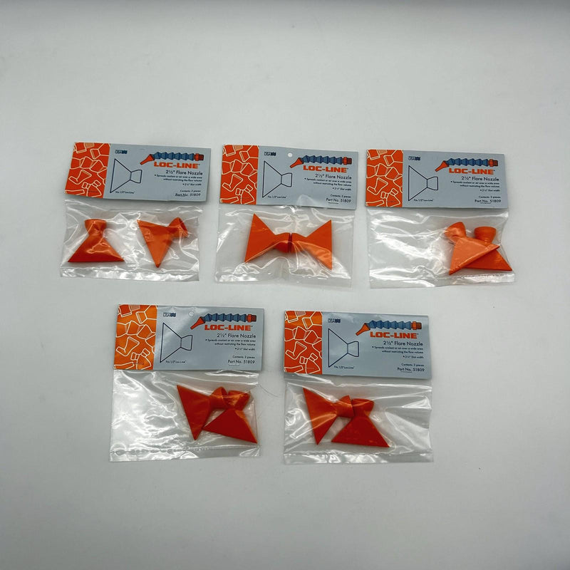 Loc-Line 51809 Flat Nozzle 2-1/2" Flare Acetal For Liquid Air 5pks of 2/10 Total 7