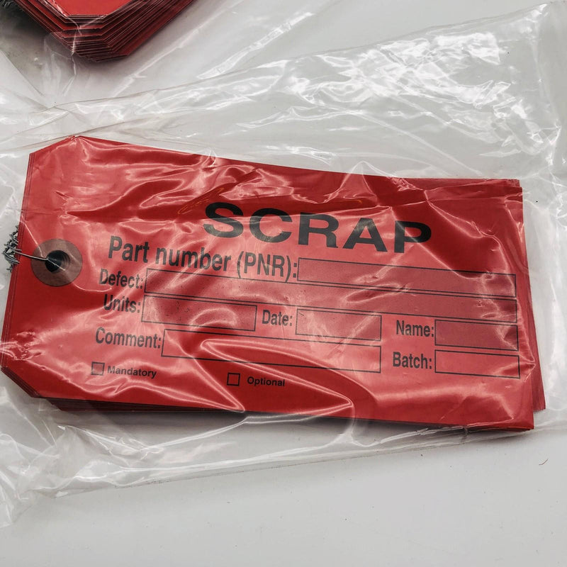 Red Scrap Tag Rectangle Paper Cardstock 3-3/16in x 6-1/4in Wire Eyelet 200pk 2