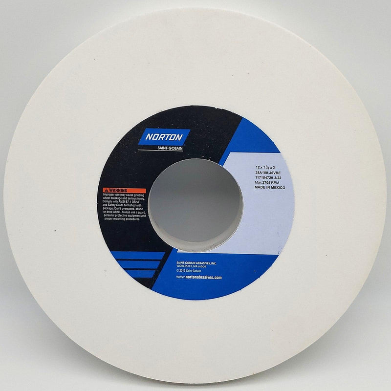 Norton Tool Room Grinding Wheel 12" x 1-1/4" x 3" AH 100 Grit Aluminum Oxide 1