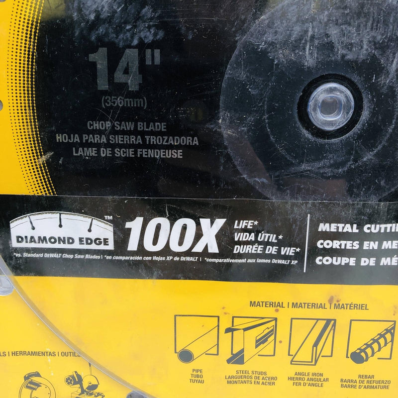 Dewalt DW8500 Circular Chop Saw Blade 14" w 1" Arbor Diamond Edge Metal Cutting 4