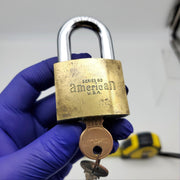 American K60 Padlock 1-1/8"L x 3/8"D Shackle 1-3/4" Body USA Made Keyed Diff 2