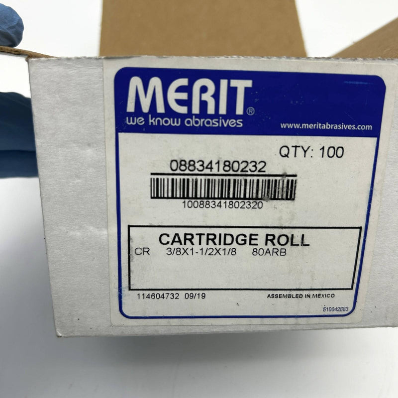 Merit 08834180232 Cartridge Roll CR 3/8 x 1-1/2 x 1/8 80ARB 100/BX 2