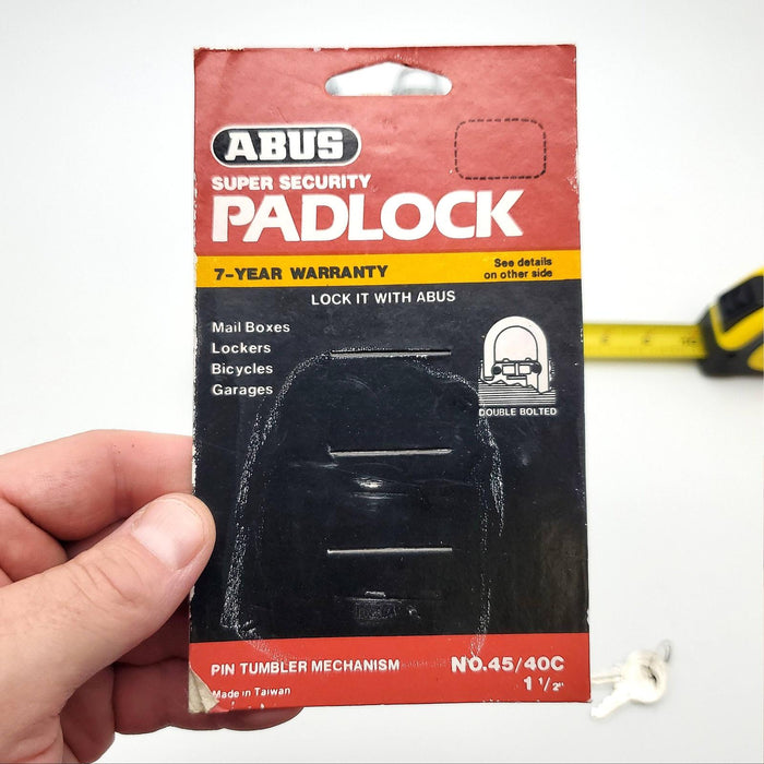 3 Abus Padlocks No 45 / 40C 7/8" L x 0.25" D Shackle 1-1/2" Body Keyed Different 8