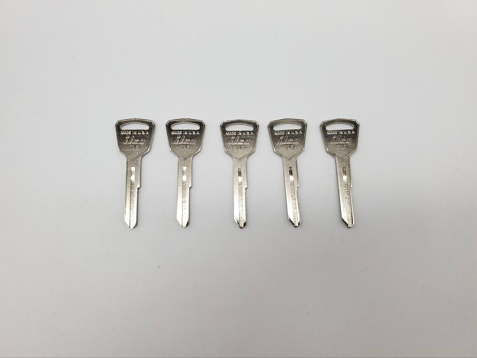 5x Ilco TA6 Key Blanks For Vintage Toyota Vehicles Nickel Plated NOS 3