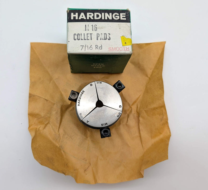 Hardinge M16 7/16" Round Smooth Collet Pads 3-Segment for M-Series Collet