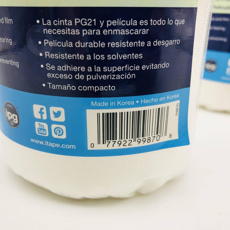 Pre-Taped Masking Film 43" X 115' Clear Intertape IPG 99870 PTHMF w/PG21 2 Rolls 4